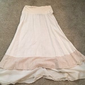 Linen Cream Long Skirt Size 0